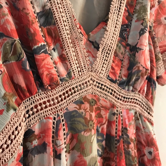 Ranna Gill Anthropologie | Rose Bouquet Floral Lace Dress | Sz 2 - Picture 11 of 13